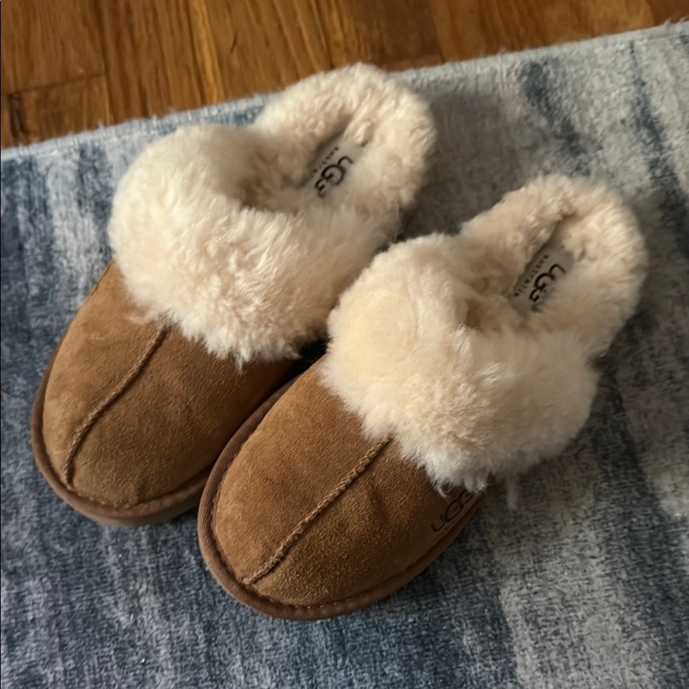 UGG Kids' Tan and Cream Slippers